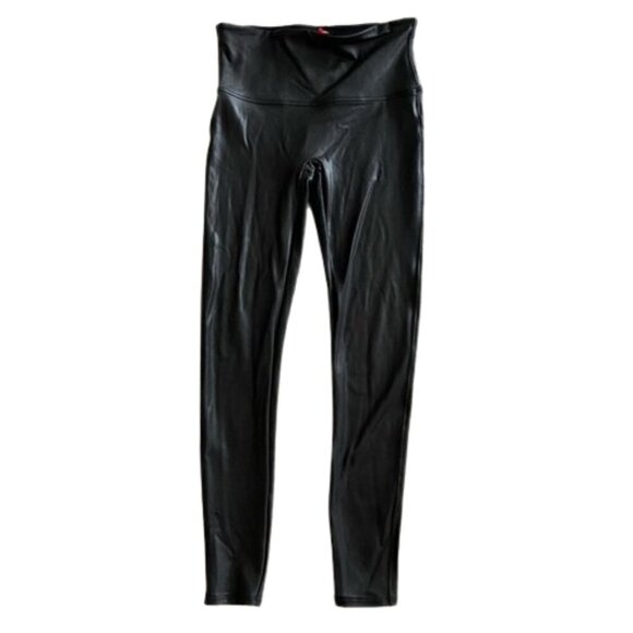 Spanx Faux Leather Leggings L style 2437 stretch casual moto vegan - Picture 2 of 11